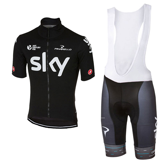 2017 Maillot Sky Tirantes Mangas Cortas oscuro negro